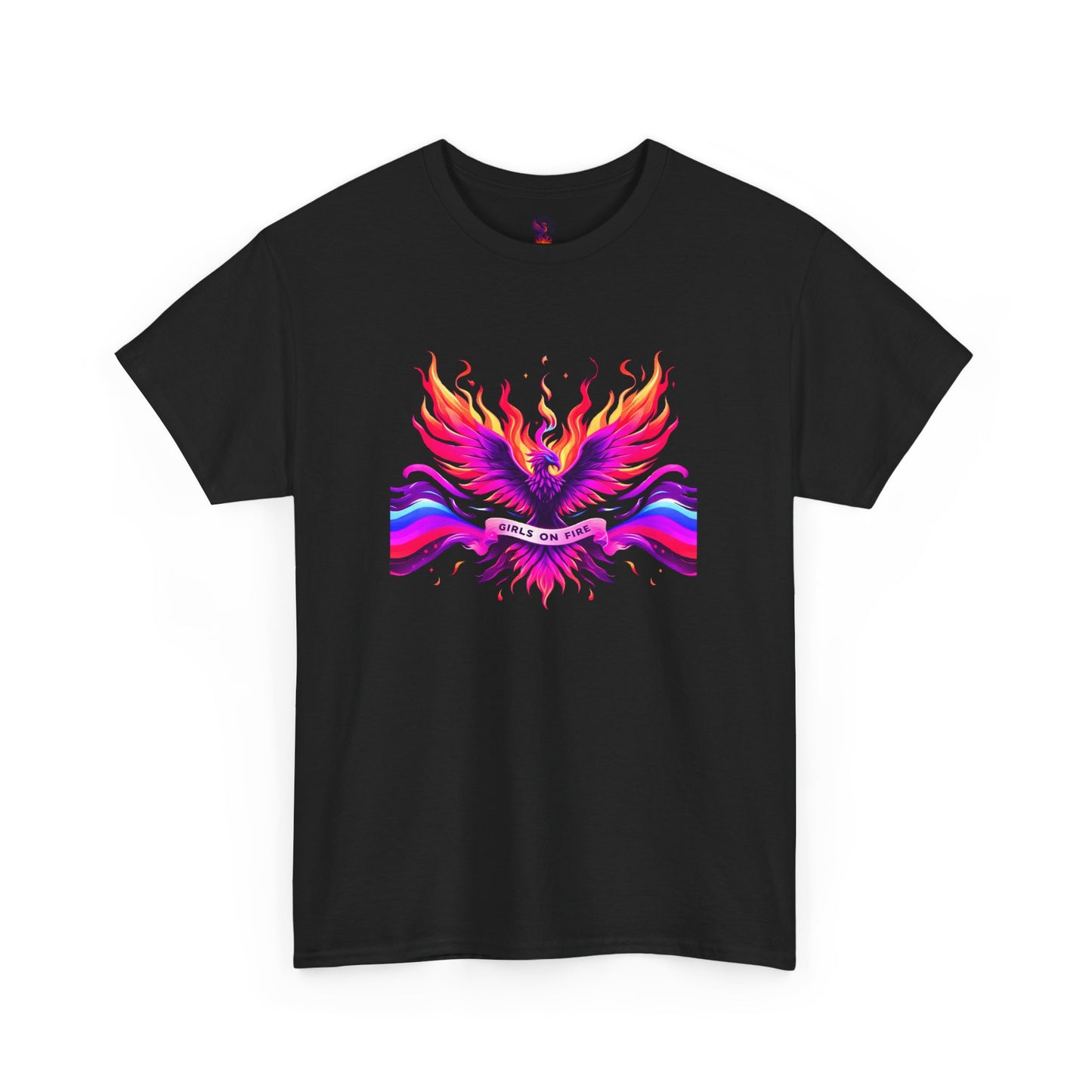 Girls on Fire Phoenix Unisex Heavy Cotton T-Shirt - Bold & Vibrant Design for Empowerment