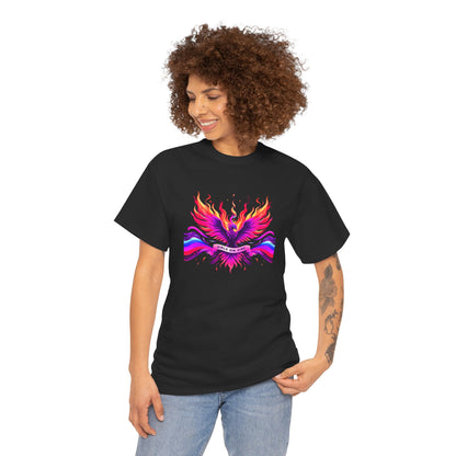 Girls on Fire Phoenix Unisex Heavy Cotton T-Shirt - Bold & Vibrant Design for Empowerment